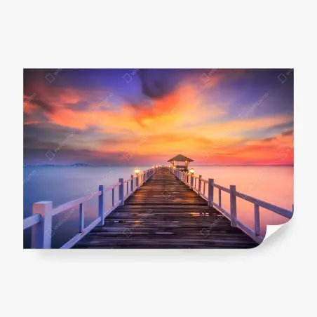 Fotomural muelle de madera al amanecer – Pixers®