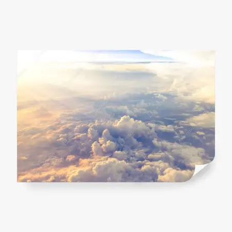 Fotomural amanecer entre nubes vista aérea serena – Pixers®