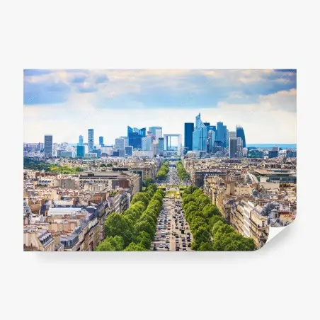 Fotomural vista panorámica de París hacia La Défense – Pixers®