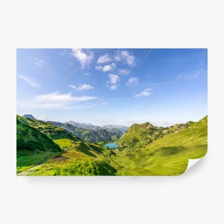 Fotomural vistas alpinas del lago escondido – Pixers®