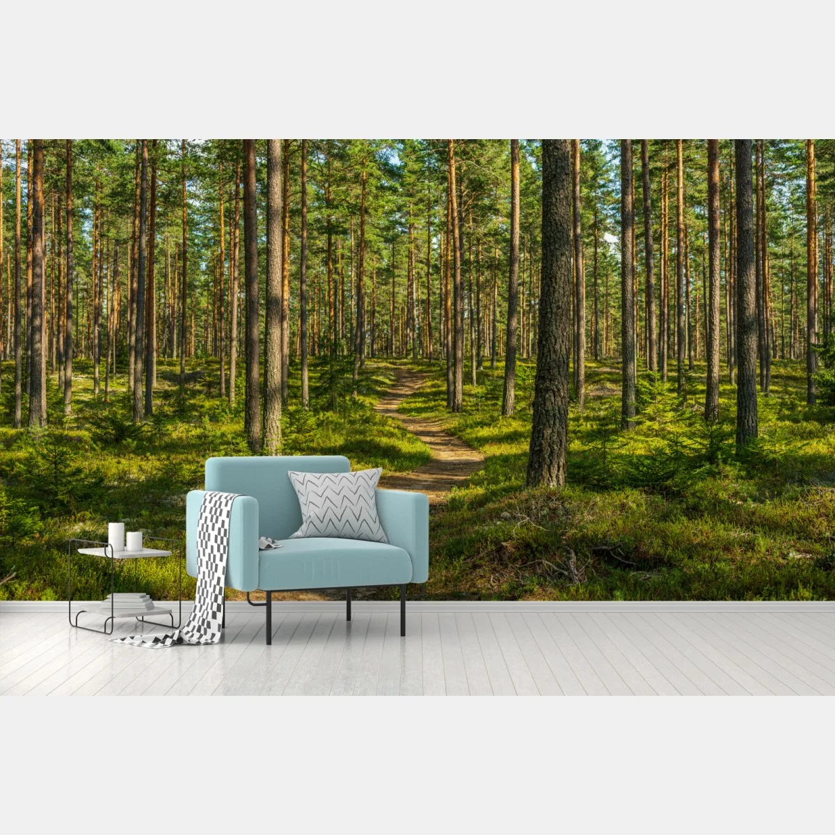 Fotomural camino sereno entre pinos en Suecia – Pixers® Fotomural camino sereno entre pinos en Suecia – Pixers®