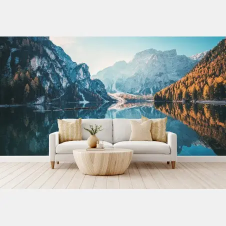 Fotomural amanecer en Braies, Dolomitas – Pixers®