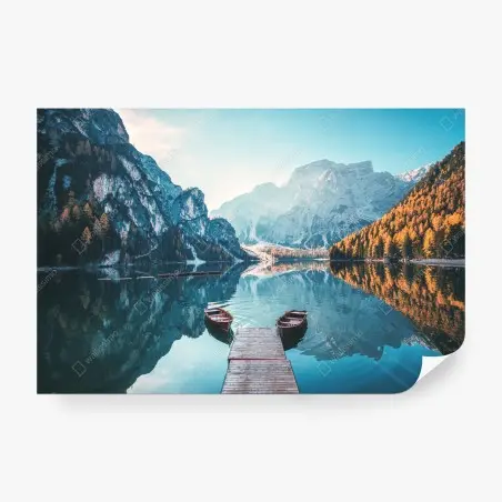 Fotomural amanecer en Braies, Dolomitas – Pixers®