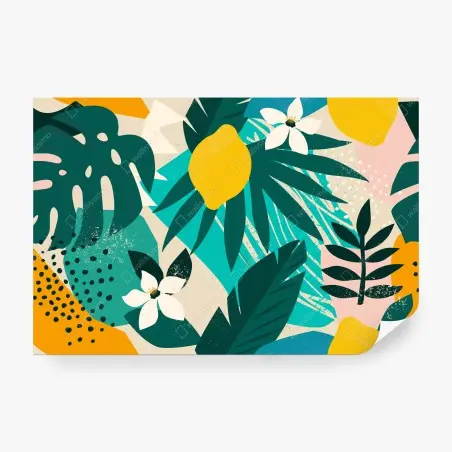 Fotomural exuberancia tropical con limones – Pixers®