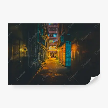 Fotomural paisaje urbano nocturno de Hong Kong – Pixers®