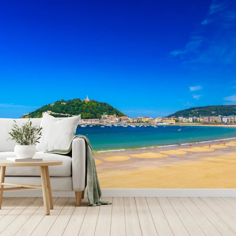Fotomural impresión panorámica de la playa de La Concha, San Sebastián