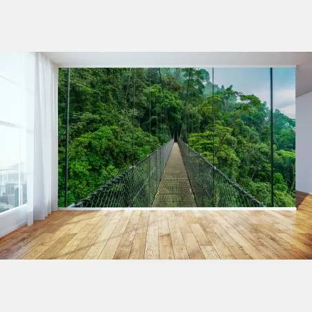 Fotomural pasarela colgante sobre la selva tropical – Pixers®