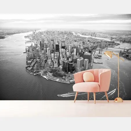 Fotomural atardecer aéreo en Manhattan – Pixers®