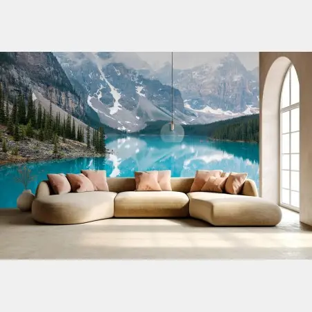 Fotomural lago Moraine en el parque nacional Banff – Pixers®