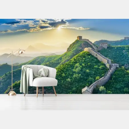 Fotomural paisaje sereno de la Gran Muralla China al amanecer – Pixers®