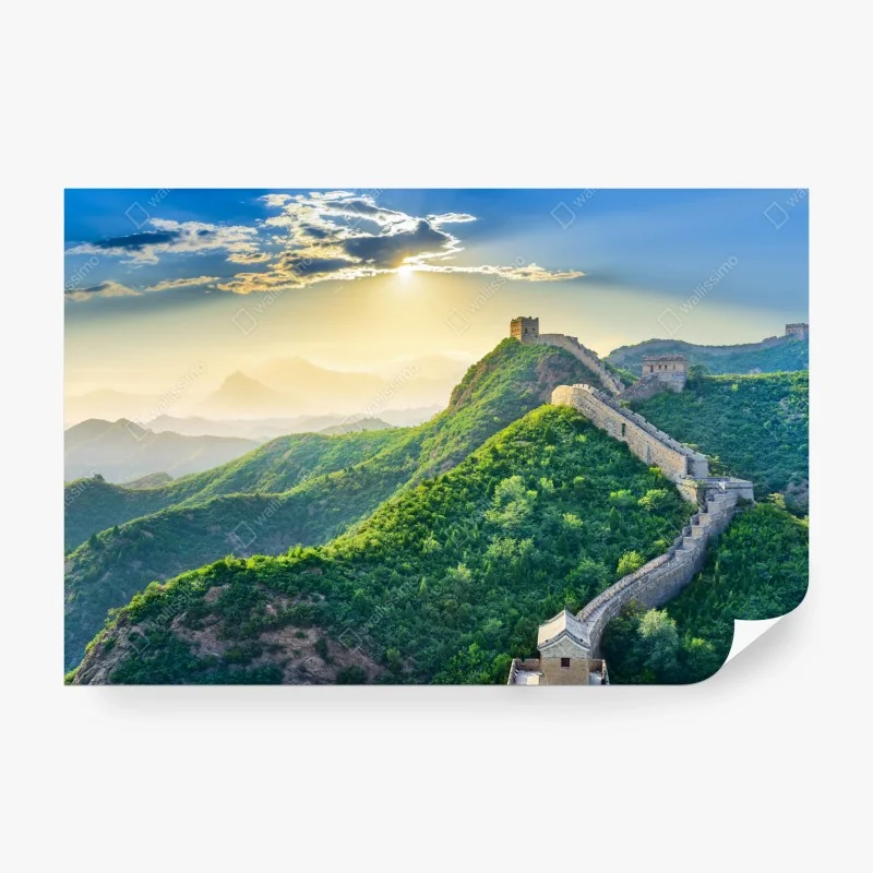 Fotomural paisaje sereno de la Gran Muralla China al amanecer