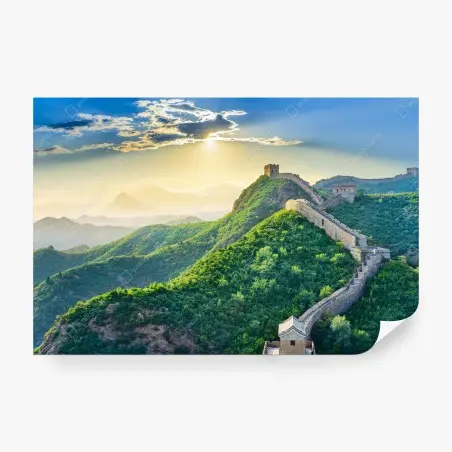 Fotomural paisaje sereno de la Gran Muralla China al amanecer – Pixers®