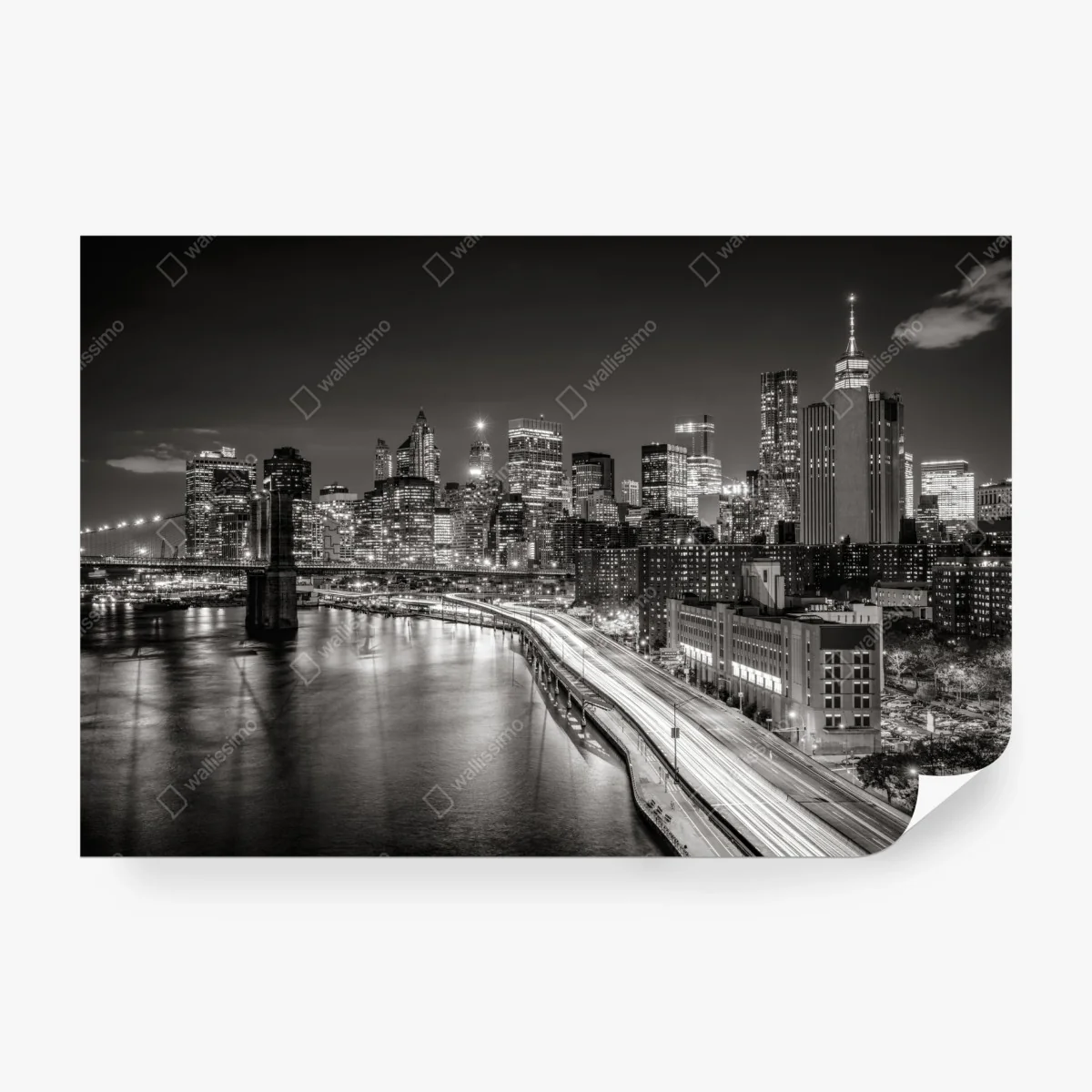 Fotomural vista nocturna de Nueva York en blanco y negro – Pixers® Fotomural vista nocturna de Nueva York en blanco y negro – Pixers®