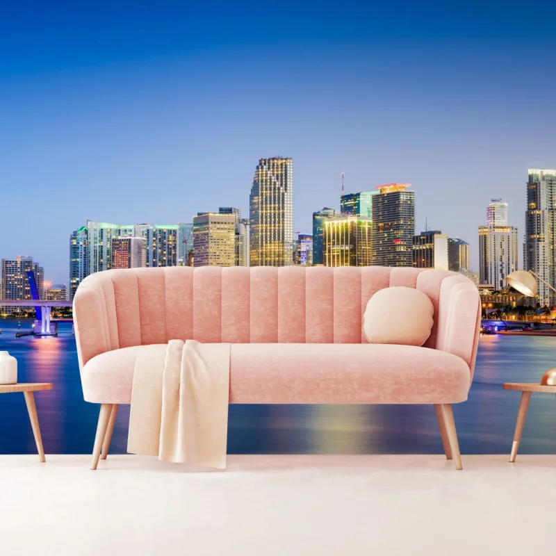 Fotomural crepúsculo urbano en Miami