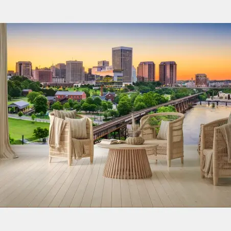 Fotomural panorama urbano de Richmond al atardecer – Pixers®