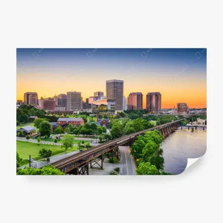 Fotomural panorama urbano de Richmond al atardecer – Pixers®