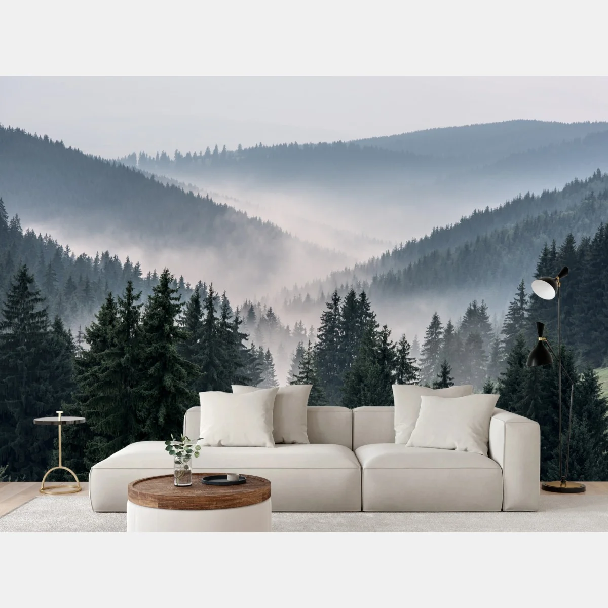 Fotomural valle brumoso de pinos en capas – Pixers® Fotomural valle brumoso de pinos en capas – Pixers®