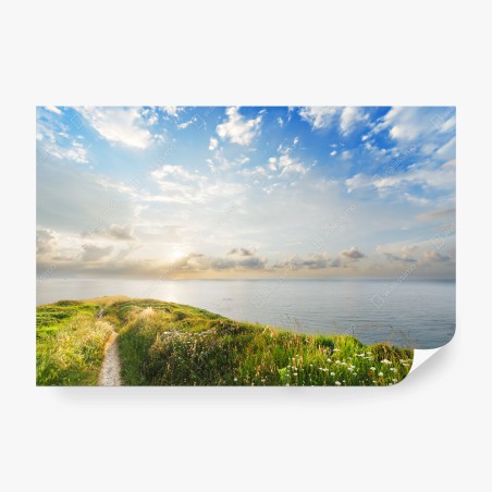 Fotomural sendero hacia el mar al amanecer – Pixers®