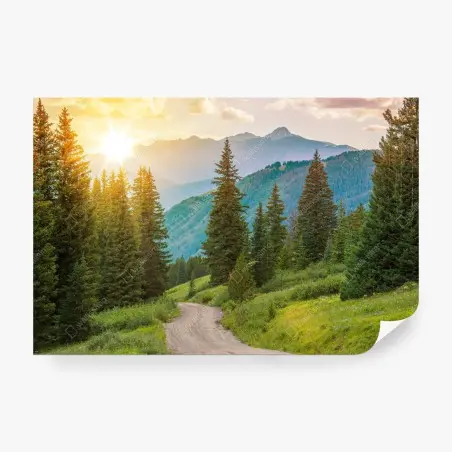 Fotomural paisaje montañoso al atardecer en Colorado – Pixers®