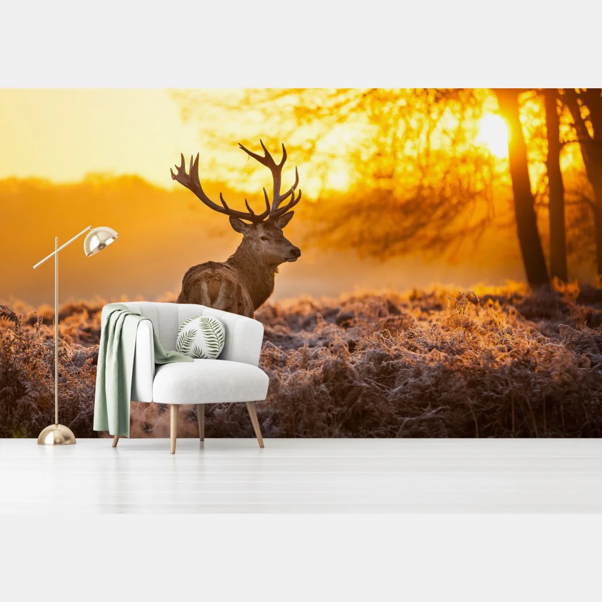 Fotomural ciervo al amanecer en paisaje helado – Pixers® Fotomural ciervo al amanecer en paisaje helado – Pixers®