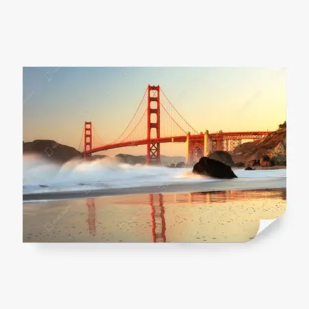 Fotomural amanecer sobre el puente Golden Gate en San Francisco – Pixers®
