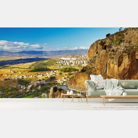 Fotomural panorámica de Constantine y sus acantilados al atardecer – Pixers®