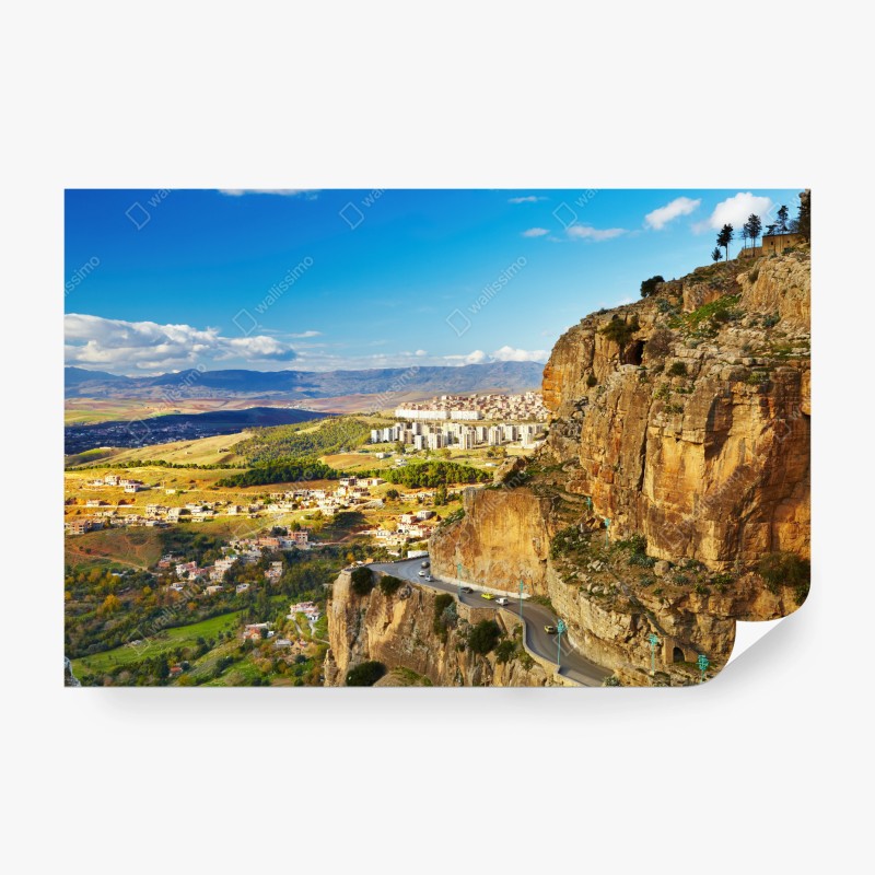 Fotomural panorámica de Constantine y sus acantilados al atardecer