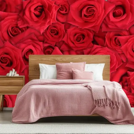 Fotomural abundancia de rosas rojas