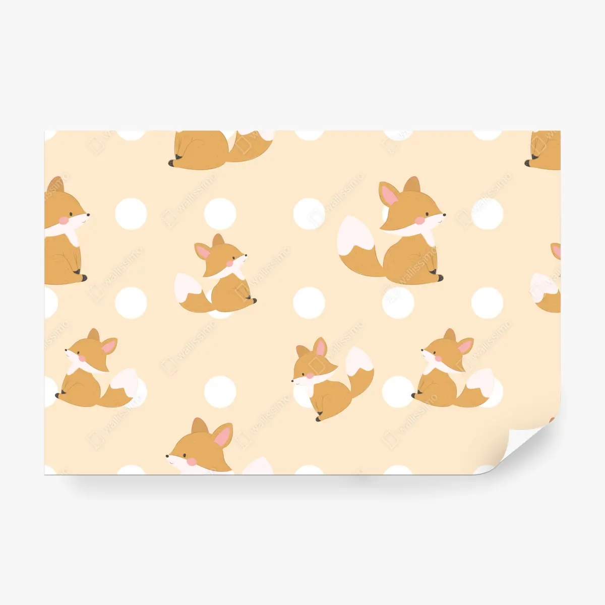 Fotomural adorable estampado de zorros para habitación infantil – Pixers®