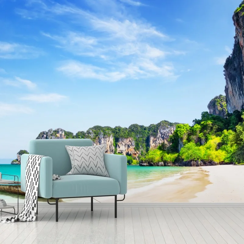 Fotomural escena tropical en Railay, Krabi