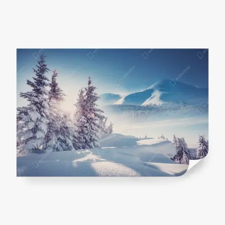Fotomural Cárpatos nevados al amanecer – Pixers®