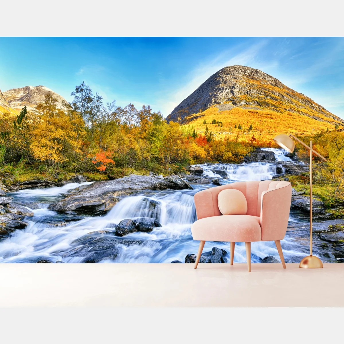 Fotomural cascada otoñal entre montañas – Pixers® Fotomural cascada otoñal entre montañas – Pixers®