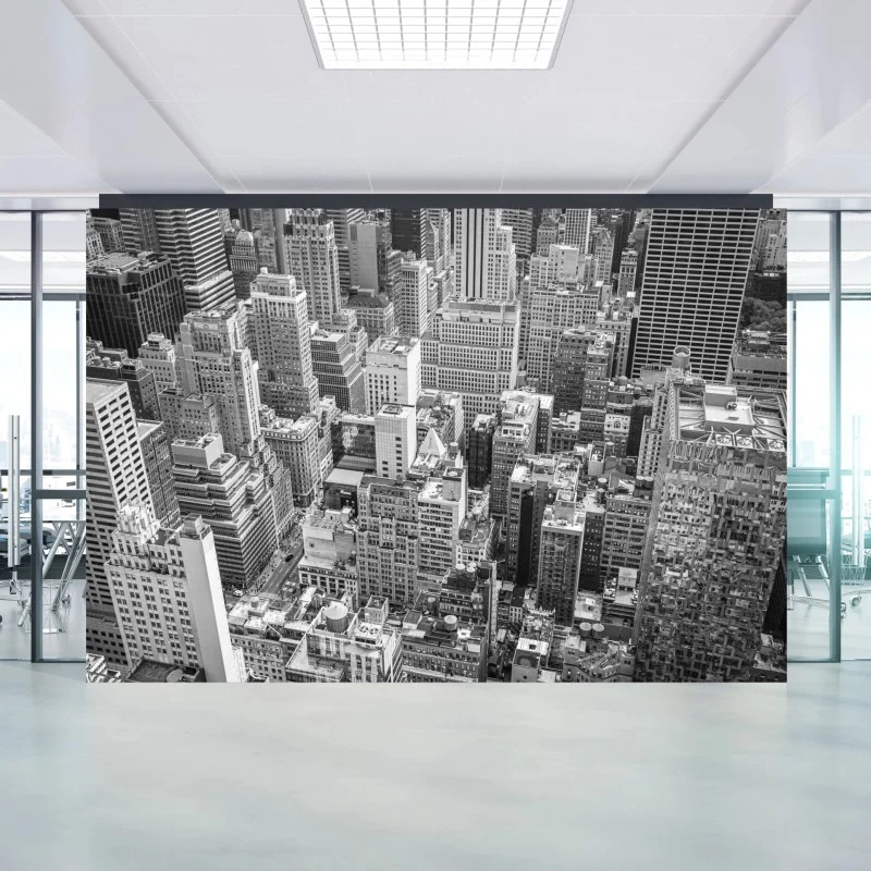 Fotomural panorama urbano en blanco y negro