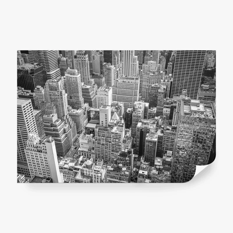 Fotomural panorama urbano en blanco y negro