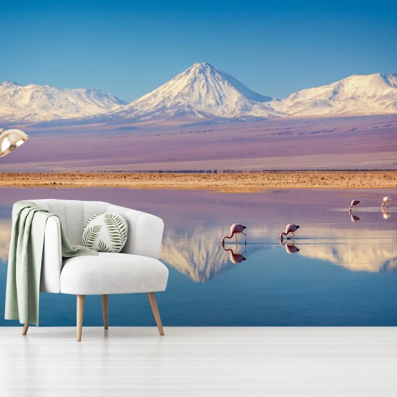 Fotomural reflejos del volcán Licancabur en la laguna Chaxa