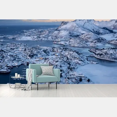 Fotomural amanecer invernal sobre Svolvær – Pixers®