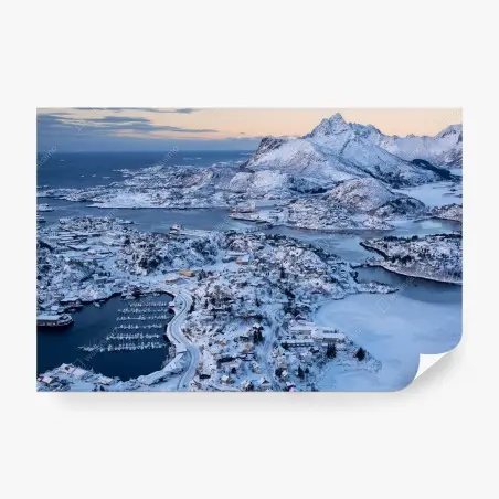 Fotomural amanecer invernal sobre Svolvær – Pixers®