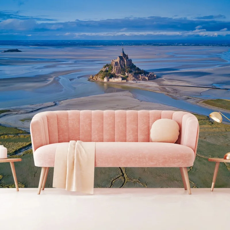 Fotomural vistas aéreas de Mont Saint-Michel y sus marismas