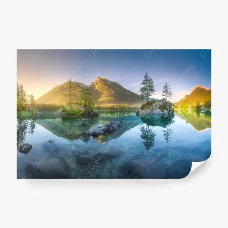 Fotomural serenidad en el lago de montaña – Pixers®