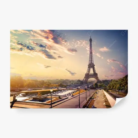 Fotomural amanecer sobre la Torre Eiffel en París – Pixers®