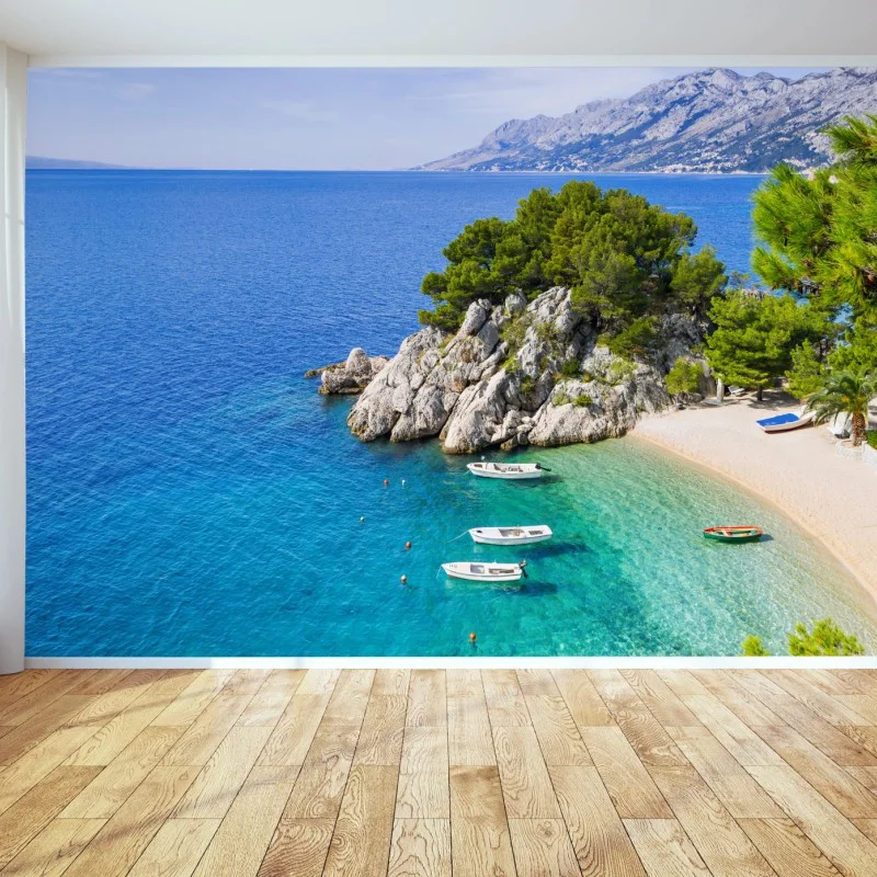 Fotomural cala paradisíaca de aguas turquesa