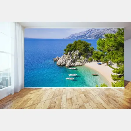 Fotomural cala paradisíaca de aguas turquesa – Pixers®