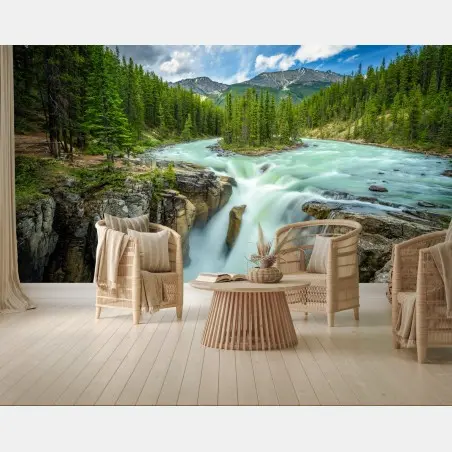 Fotomural catarata Upper Sunwapta en Jasper National Park – Pixers®