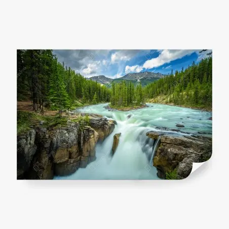 Fotomural catarata Upper Sunwapta en Jasper National Park – Pixers®