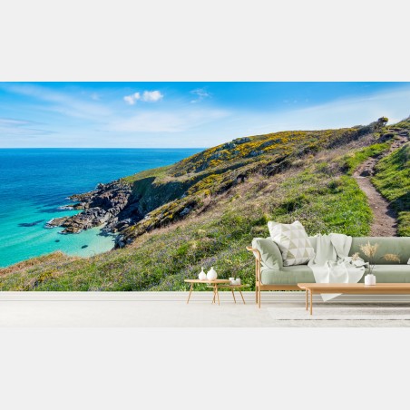 Fotomural panorámica del sendero costero en Hor Point, St Ives, Cornwall – Pixers®