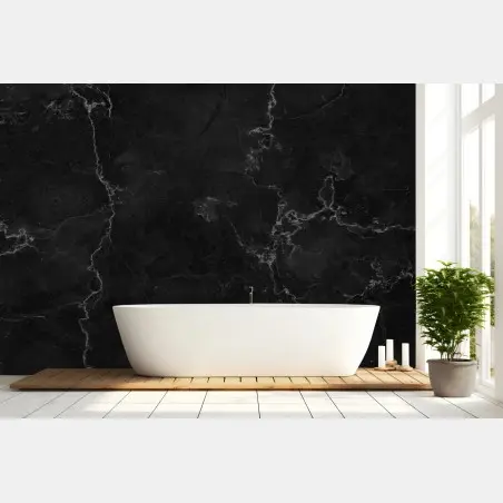 Fotomural fondo de mármol negro con vetas blancas – Pixers®