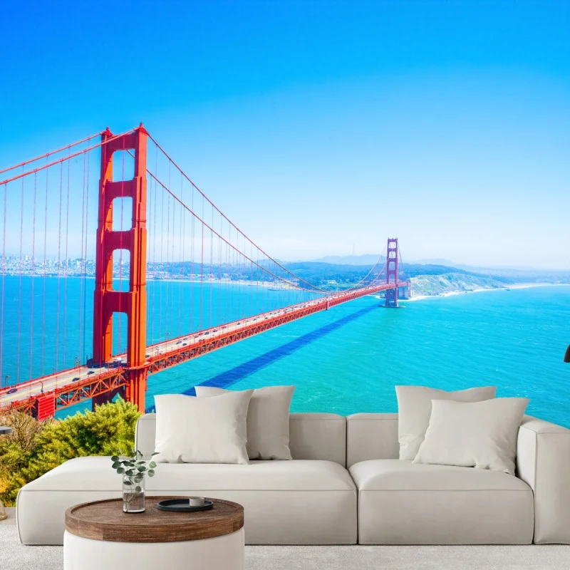 Fotomural vista panorámica del puente Golden Gate en San Francisco