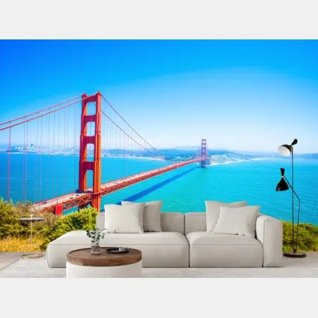 Fotomural vista panorámica del puente Golden Gate en San Francisco – Pixers®