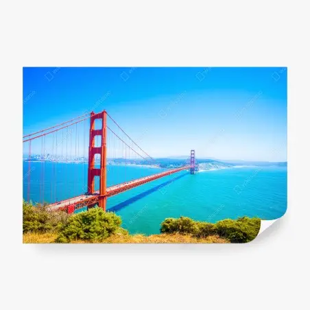 Fotomural vista panorámica del puente Golden Gate en San Francisco – Pixers®