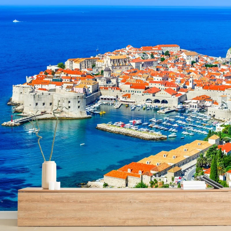 Fotomural impresión panorámica de Dubrovnik y la costa dálmata